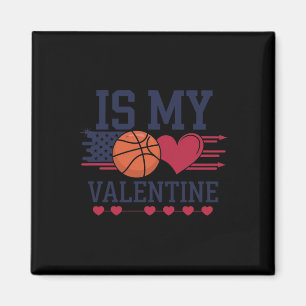 Basketball ist mein Herz am Valentinstag Magnet