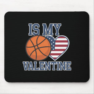 Basketball ist mein Herz am Valentinstag Mousepad