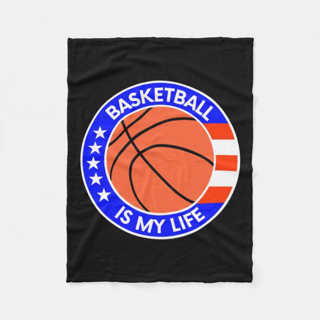Basketball ist mein Leben ist die US-Flagge Fleecedecke (Vorderseite)