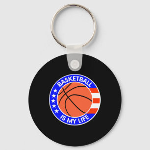 Basketball ist mein Leben ist die US-Flagge Schlüsselanhänger