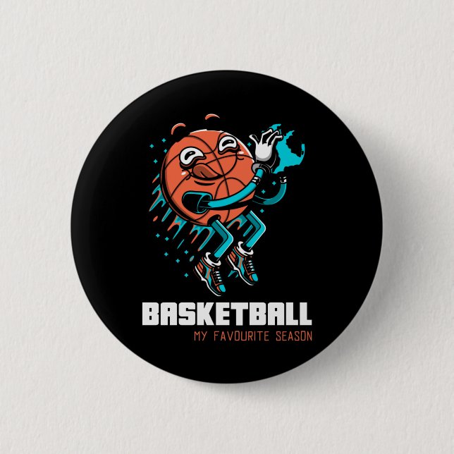 Basketball ist mein Lieblingssaison-Spaß Button (Vorderseite)