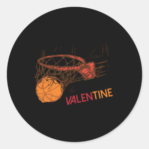 Basketball ist mein Valentinstag für Basketball Li Runder Aufkleber