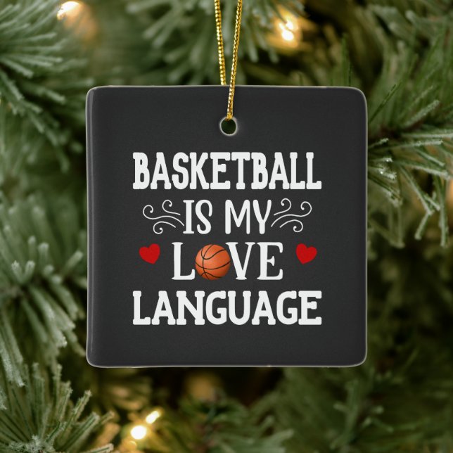 Basketball ist meine Liebe Weihnachten Keramikornament (Baum)