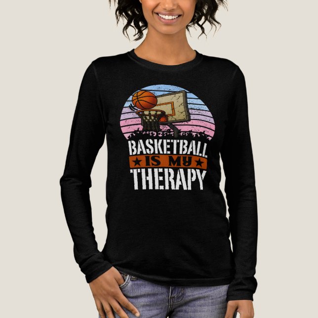 Basketball ist meine Therapie Tri-Blend Shirt (Vorderseite)