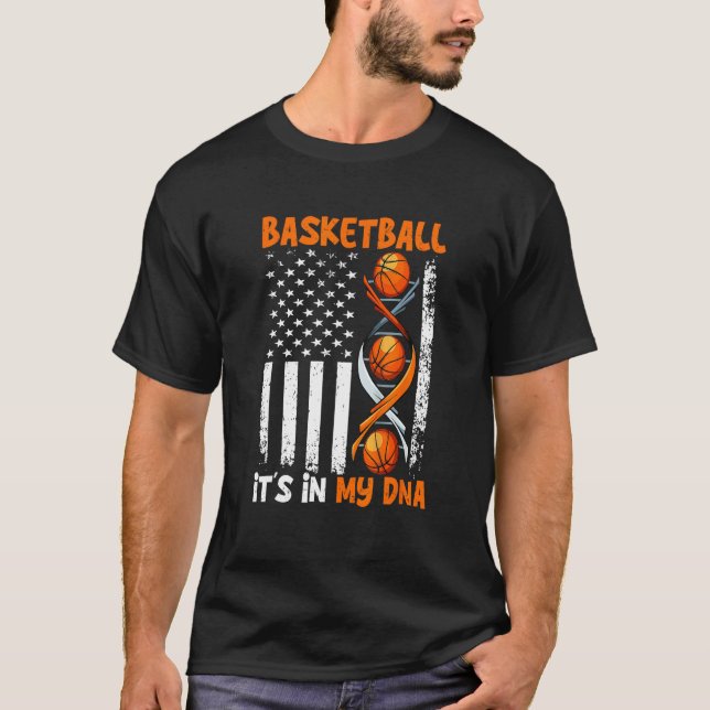 Basketball It's In-My DNA Funny Player Coach Team  T-Shirt (Vorderseite)