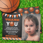 Basketball jedes Alters Geburtstags-Foto Dankeskarte<br><div class="desc">Dankeschön im Stil mit diesen trendigen 1. Geburtstag Dankeschön Karten. Die Template-Formulierung & Foto ist leicht zu personalisieren und Ihre Familie und Freunde werden begeistert sein,  wenn sie diese fantastischen Dankbarkeit erhalten.</div>
