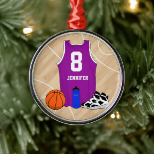 Basketball Jersey am Court Magenta Ornament Aus Metall