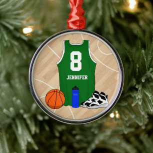 Basketball Jersey auf Hofgrün Ornament Aus Metall