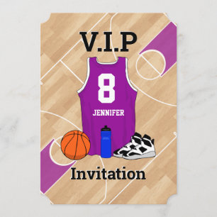 Basketball Jersey auf Platz Geburtstagsparty magen Einladung