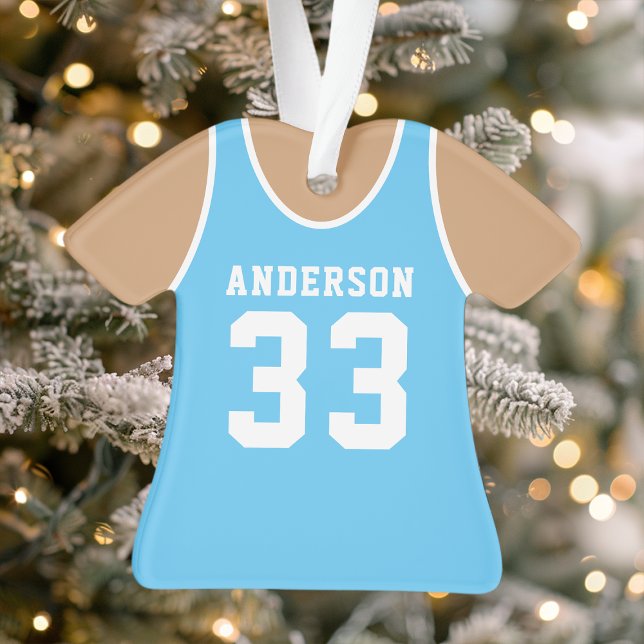 Basketball Jersey Sportteam Uniform Blue Ornament (Von Creator hochgeladen)