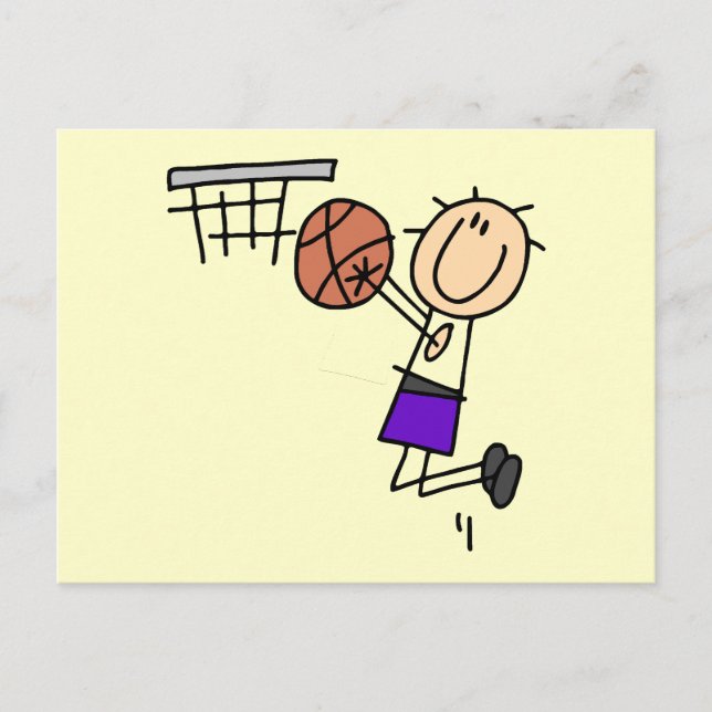 Basketball Jump Shot - Lila Hemden und Geschenke Postkarte (Vorderseite)