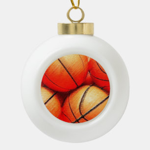 Basketball Keramik Kugel-Ornament