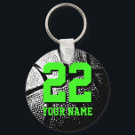 Basketball keychain gift idea for boys and girls schlüsselanhänger<br><div class="desc">Personalized neon green jersey number basketball keychain with name. Sporty present under 5$ for men / guys, women / ladies and children. Personalizable with funny quote, slogan, monogram, name or high school team name. Cool sports gift idea for basketball players, teammates and fans. Cute birthday party favor for senior students,...</div>