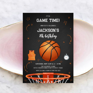 Basketball-Kinder-Geburtstagsfeier-Einladung für J Einladung