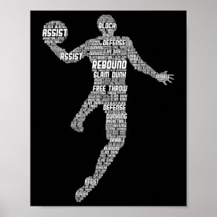 Basketball Kinder Jungen Männer Poster