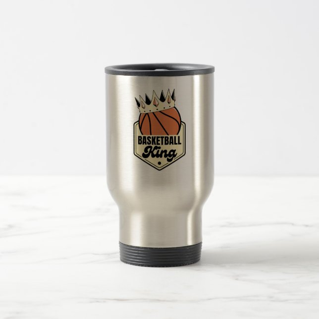 Basketball King - Design im Stil der Kronstraße Reisebecher (Mittel)