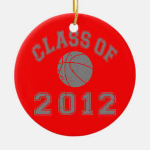 Basketball-Klasse 2012 - Grau 2 Keramik Ornament