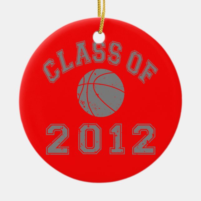 Basketball-Klasse 2012 - Grau 2 Keramik Ornament (Vorne)