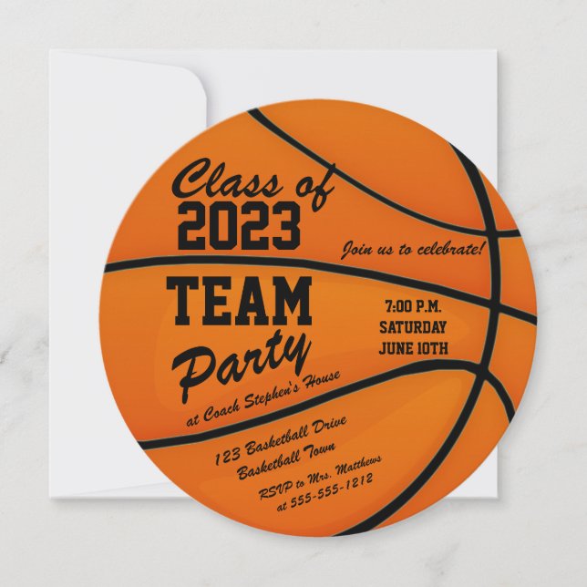 Basketball-Klasse des Party 2023 Einladung (Vorderseite)