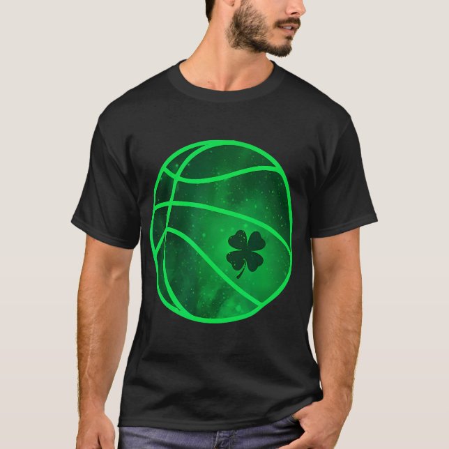 Basketball Kleeblatt Clover Lucky St. Patrick's D T-Shirt (Vorderseite)