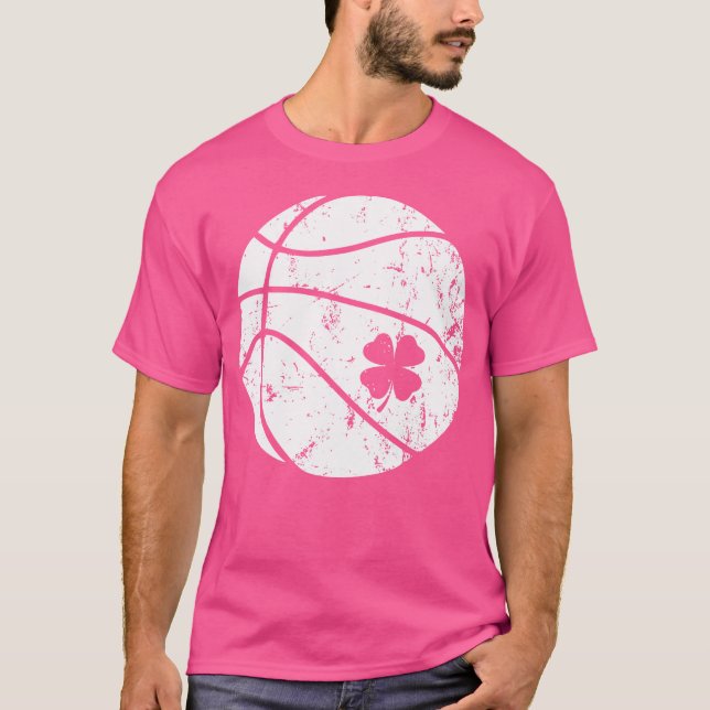 Basketball Kleeblatt Lucky Clover Irish St Patrick T-Shirt (Vorderseite)