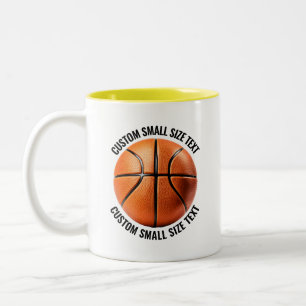 Basketball & Kleiner Text GELB 325ml Custom Zweifarbige Tasse