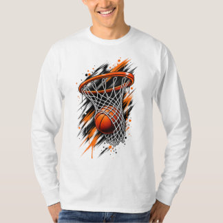 Basketball-Korb-Dunk-Streetwear – Fettes Orange Ba T-Shirt