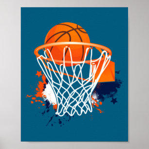 Basketball Korb Spieler Basketball Trainer Poster