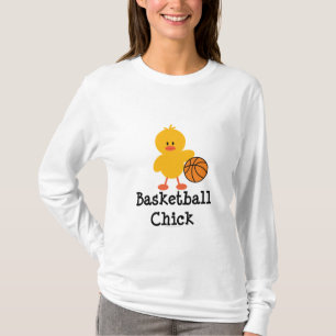 Basketball-Küken-langes Hülsen-T-Shirt T-Shirt