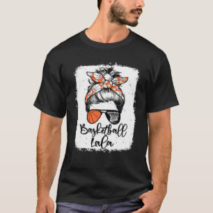 Basketball Lala Vintag Leopard Messy Bun gebleicht T-Shirt
