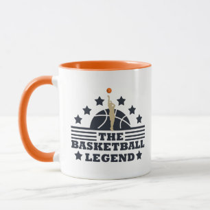 Basketball-Legende-Spieler Blau- und Orangenball Tasse
