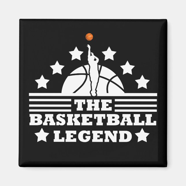 Basketball-Legende-Spieler Weißorange Magnet (Vorne)