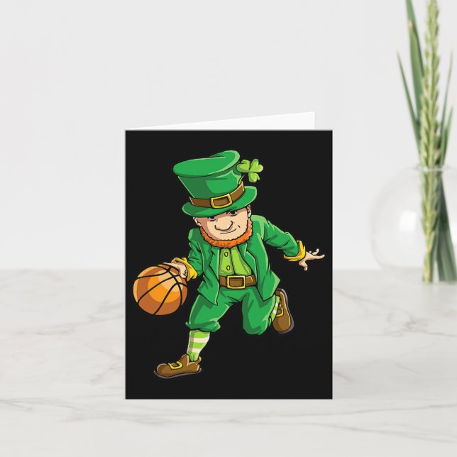 Basketball Leprechaun St Patricks Day Boys Kinder  Karte (Vorderseite)
