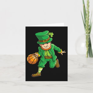 Basketball Leprechaun St Patricks Day Boys Kinder  Karte
