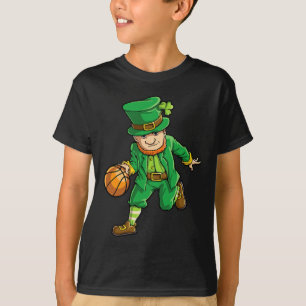 Basketball Leprechaun St Patricks Day Boys Kinder  T-Shirt