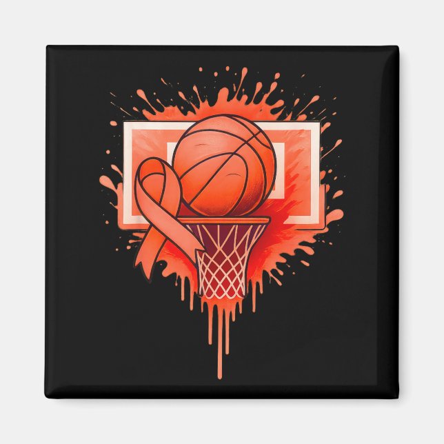 Basketball Leukämie Krebs Überlebender Magnet (Vorne)