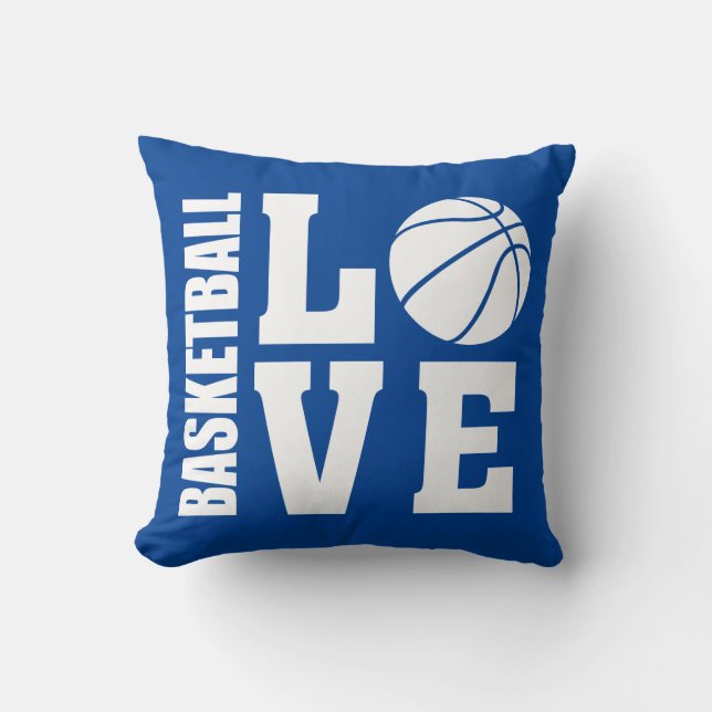 Basketball Liebe Blue Kissen (Vorderseite)