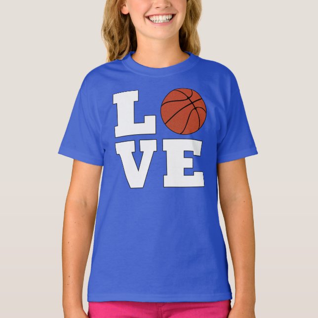 Basketball LIEBE Girls Basketball Player Jersey T-Shirt (Vorderseite)