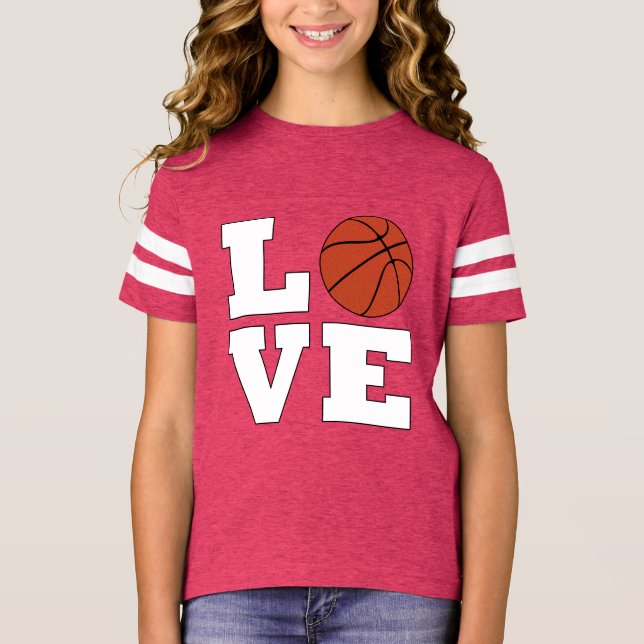 Basketball LIEBE Girls Basketball Player Jersey T-Shirt (Vorderseite)