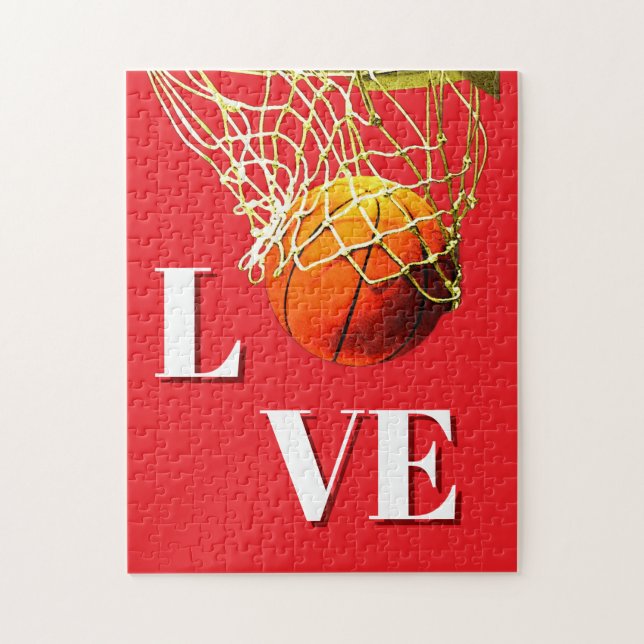 Basketball Liebe ich Puzzle (Vertikal)