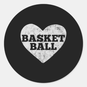 Basketball Liebe Valentinstag Runder Aufkleber