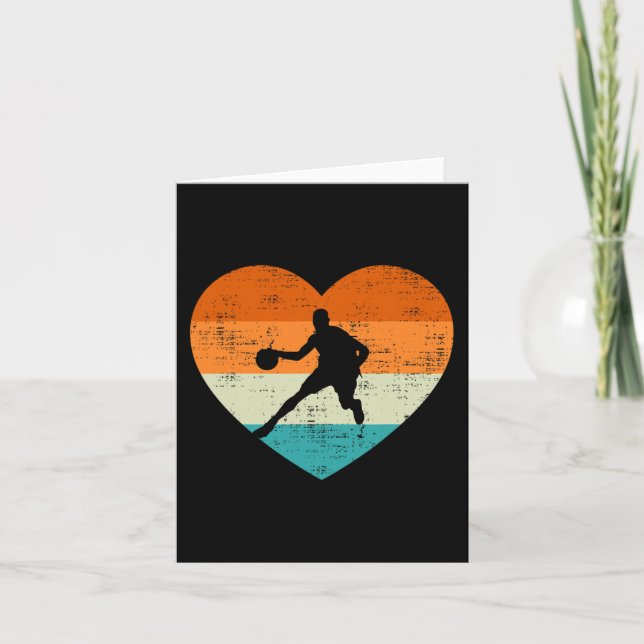 Basketball Liebhaber Liebe Retro Valentinstag Karte (Vorderseite)