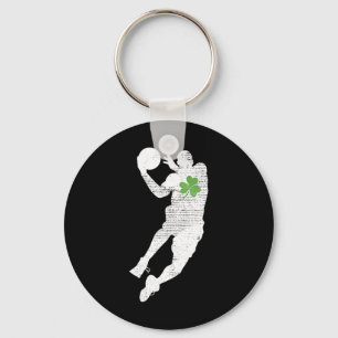 Basketball liebt Grünes Kleeblatt Leaf St Patricks Schlüsselanhänger