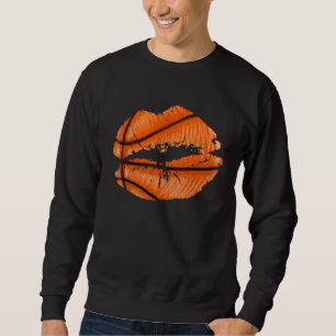 Basketball Lippen Trendy Kuss Mund Frauen Basketba Sweatshirt