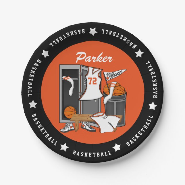 Basketball-Locker-Raum Benutzerdefinierte Player-N Pappteller (Vorderseite)