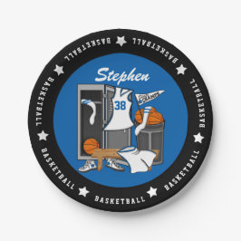 Basketball-Locker-Room mit eigenem Spielernamen Pappteller