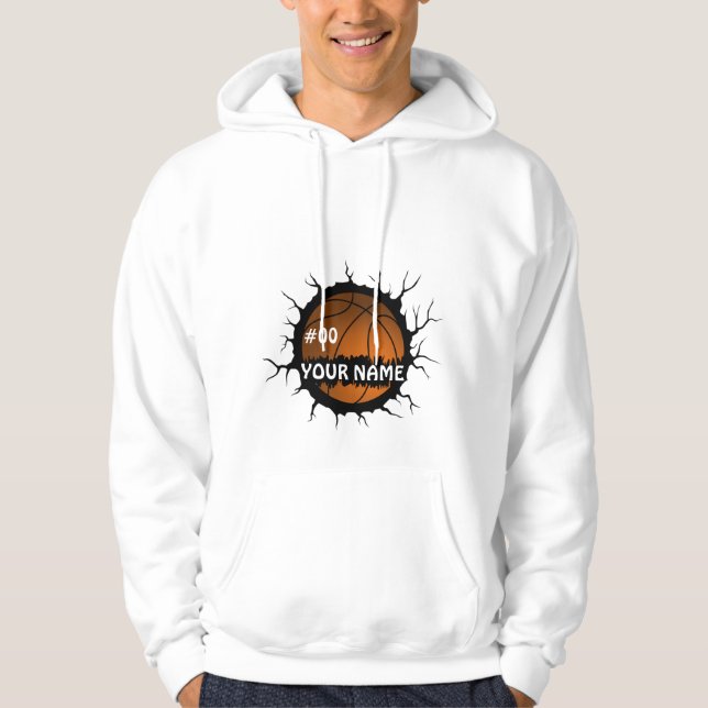 Basketball-Logo, Basketball-Individuelle Name Hoodie (Vorderseite)