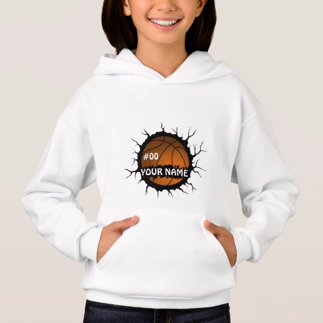 Basketball-Logo, Basketball-Individuelle Name Hoodie (Vorderseite)