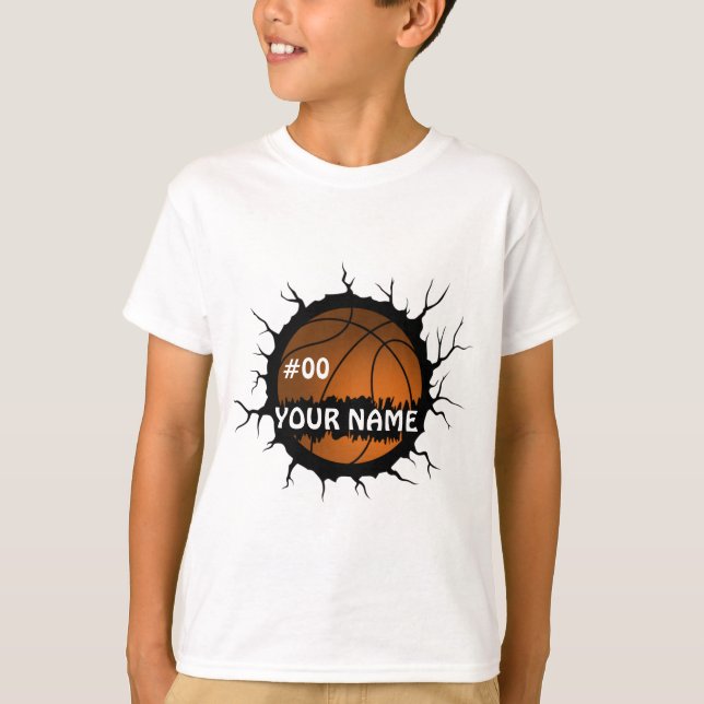 Basketball-Logo, Basketball-Individuelle Name T-Shirt (Vorderseite)