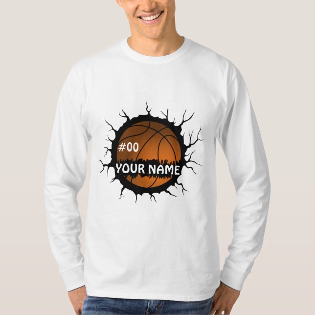 Basketball-Logo, Basketball-Individuelle Name T-Shirt (Vorderseite)